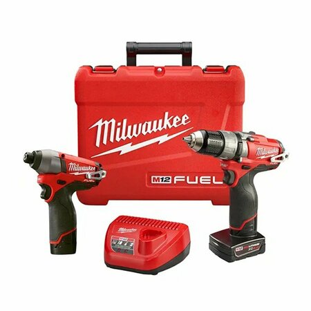 MILWAUKEE TOOL M12 Fuel 12V Cordless Combo 1/2 in. Hammer Drill/Impact W/2 Batteries ML2597-22